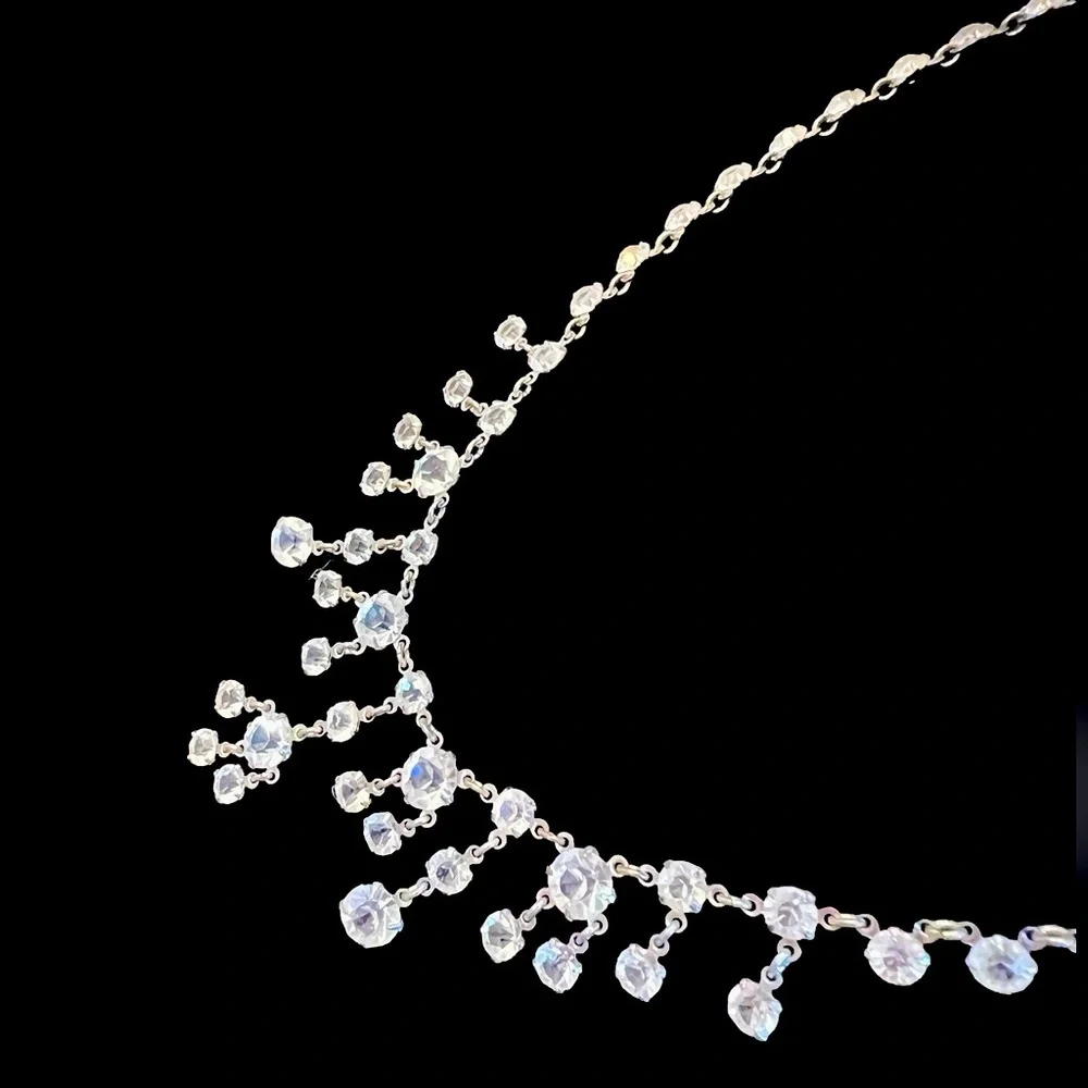 Beautiful Vintage Art Deco 15” Bridal Necklace